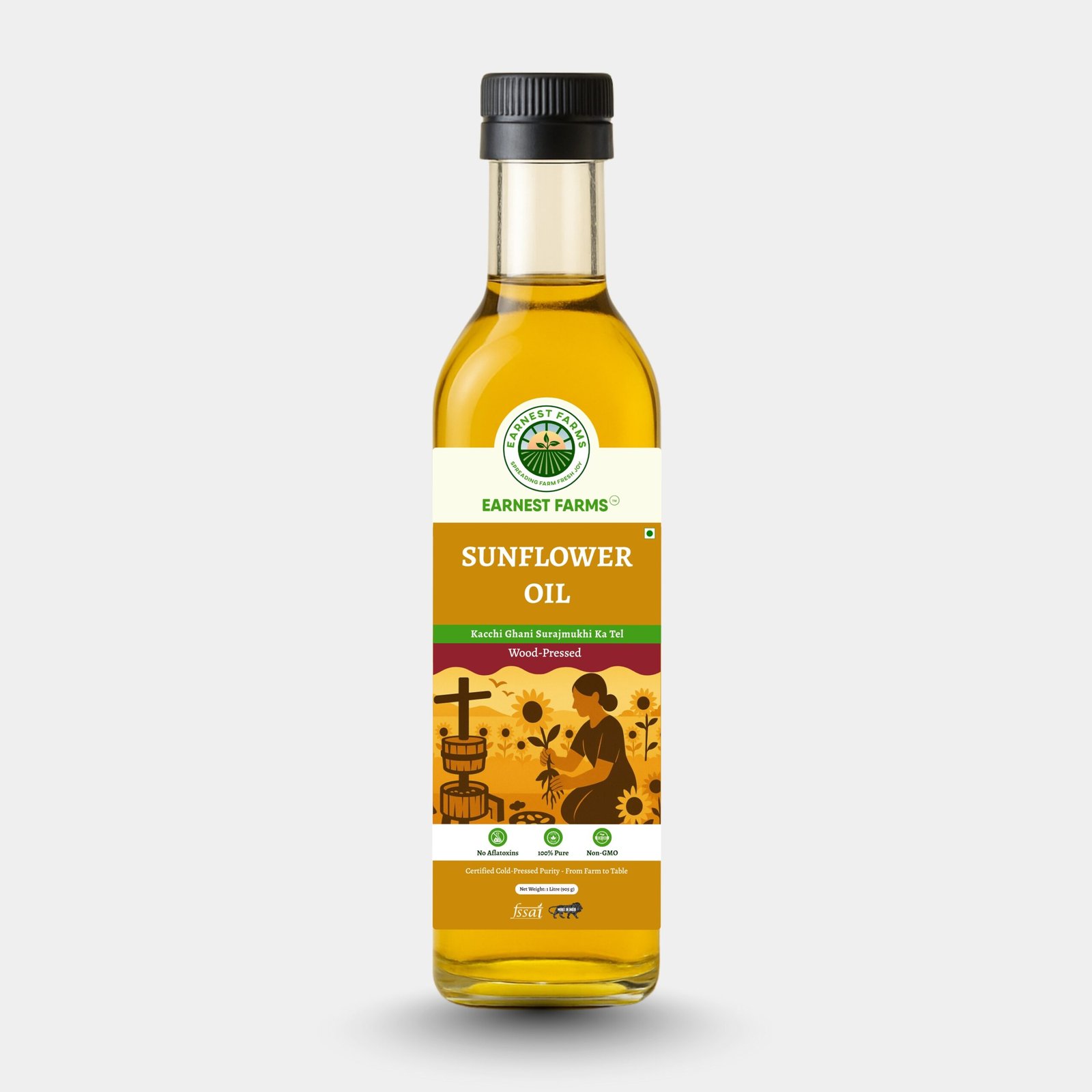 Wood-Pressed Sunflower Oil 1L