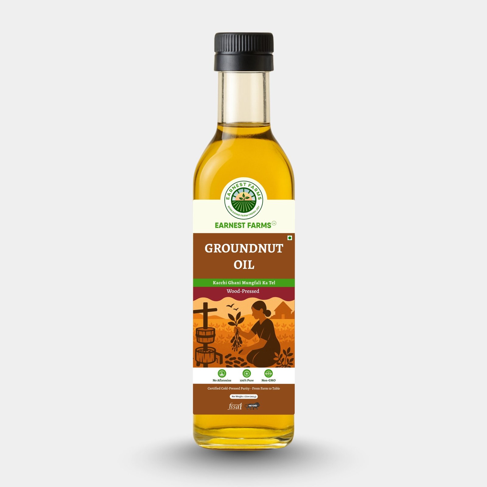 Wood-Pressed Groundnut Oil 1L
