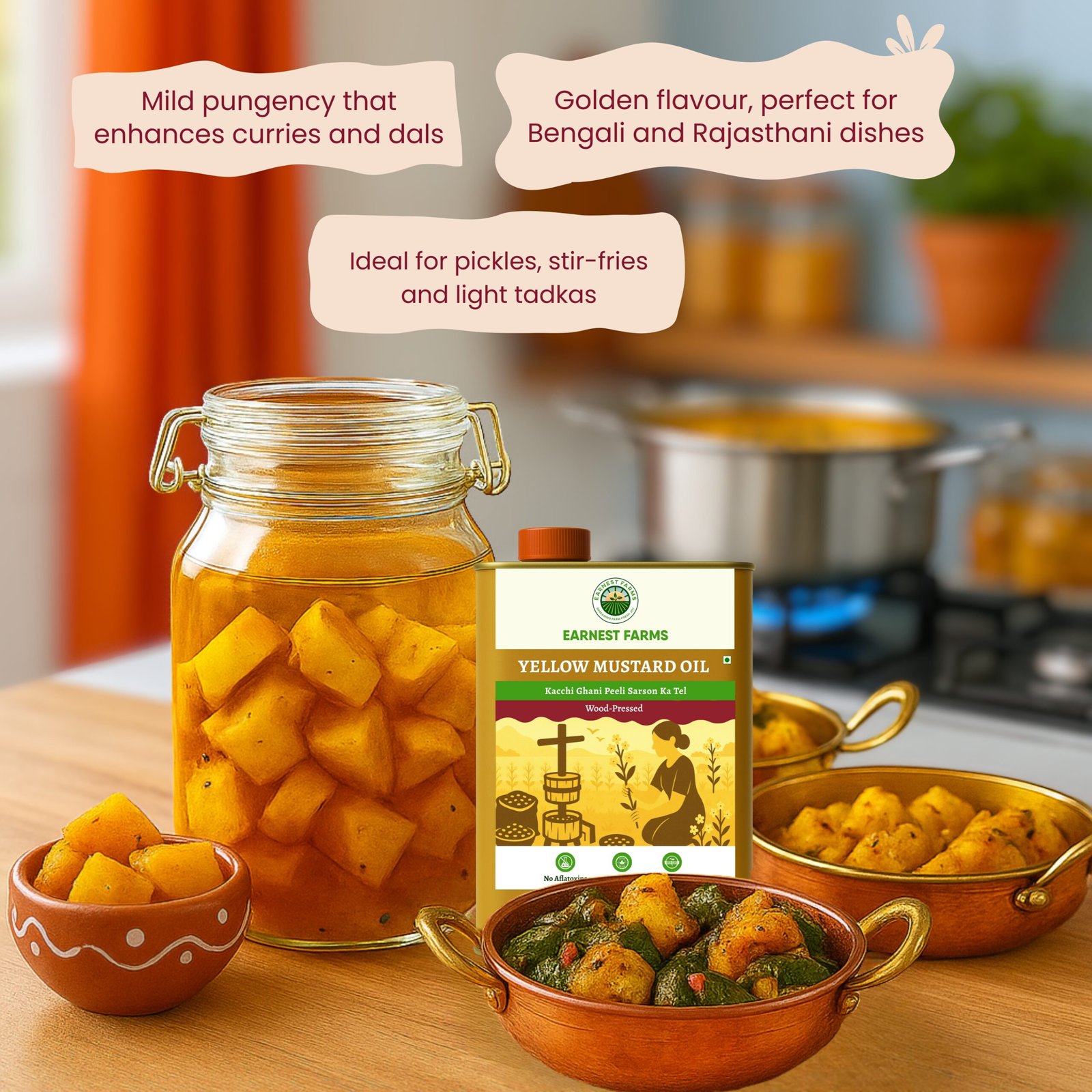 Wood-Pressed Yellow Mustard Oil 5L - Image 5