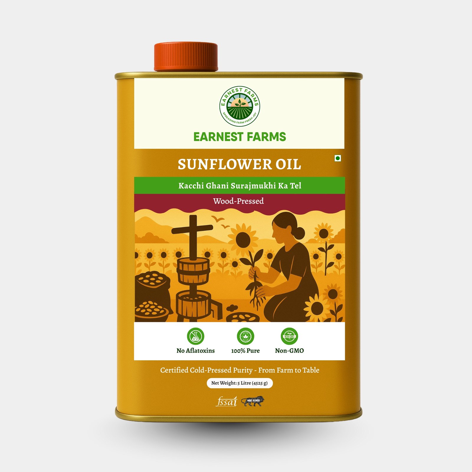 Wood-Pressed Sunflower Oil 5L