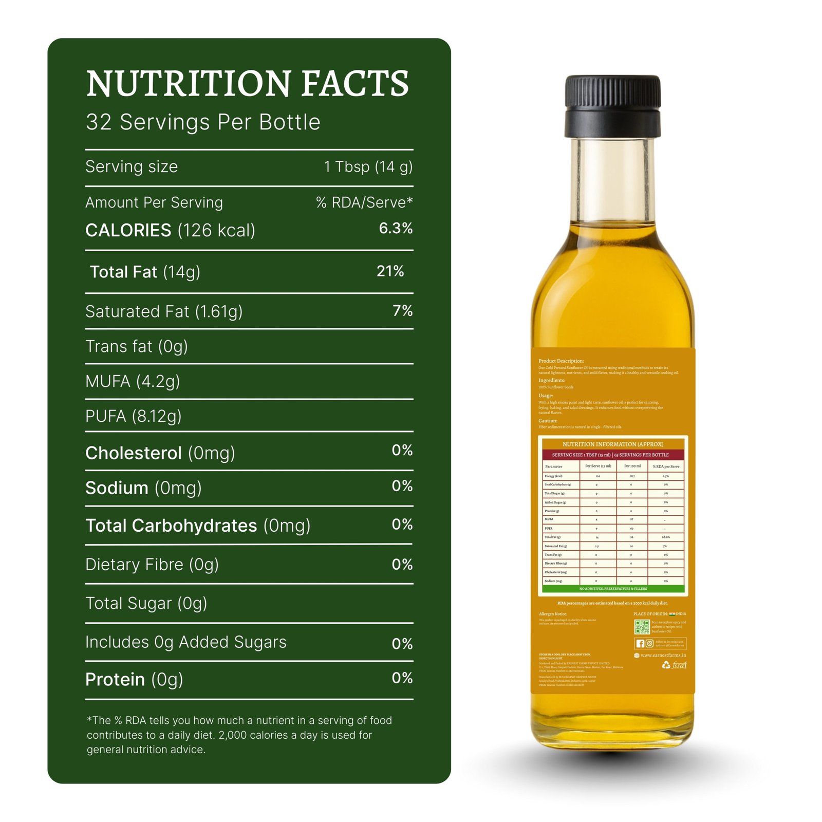 Wood-Pressed Sunflower Oil 500ML - Image 2